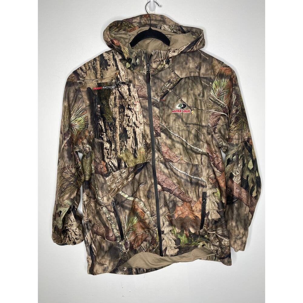 Mossy Oak Jacket Mens Medium Multicolor Full Zip Hooded Scent Factor Hunting